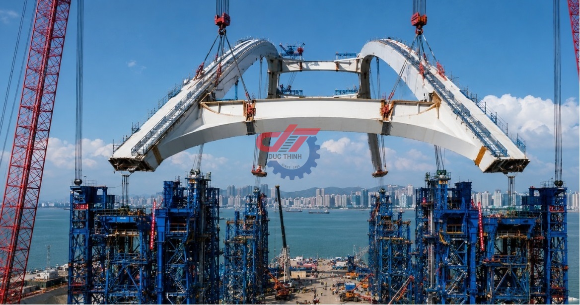 Phát hiện Trung Quốc nâng khối thép 10.400 tấn lên không trung